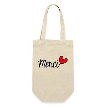 MERCI. THANKS. THANK YOU. ANNIVERSAIRE. NAISSANCE. - Sac à bouteille - nature - Devant