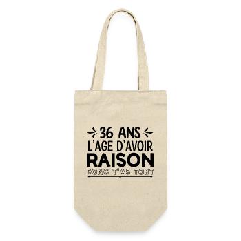 36 ans - cadeau d’anniversaire amusant 36 ans !!! - Sac à bouteille - nature - Devant