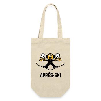Après-Ski (Bier / Karikatur / 3C) - Geschenkbeutel für Flaschen - Natur - Vorne