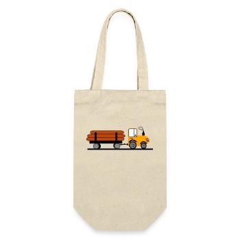 Traktor - Geschenkbeutel für Flaschen - Natur - Vorne