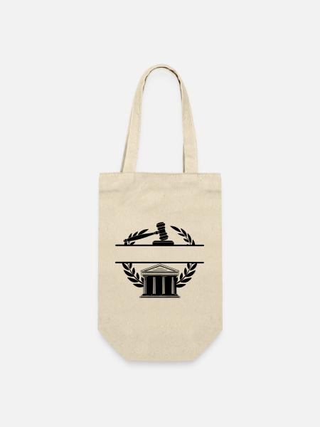 Anwaltsmonogramm Gerichtsgebäude - Geschenkbeutel für Flaschen - Natur