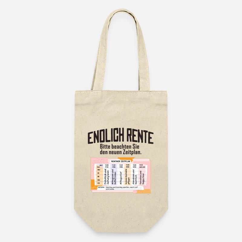 Rentner Zeitplan Tagesablauf, Endlich Rente - Geschenkbeutel für Flaschen - Natur