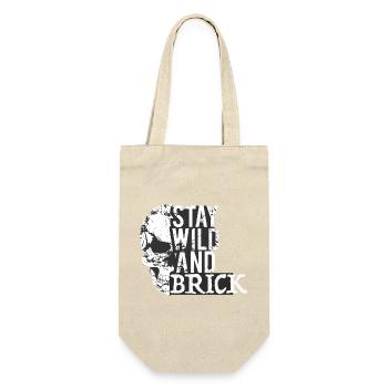 Stay Wild Skull Brick Design - Geschenkbeutel für Flaschen - Natur - Vorne