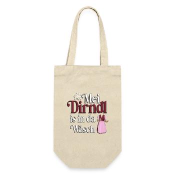 Mei Dirndl is in da Wäsch – Dialekt Humor - Geschenkbeutel für Flaschen - Natur - Vorne