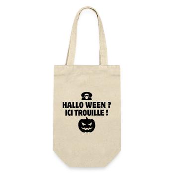 citrouille, halloween, phrase drôle - Sac à bouteille - nature - Devant