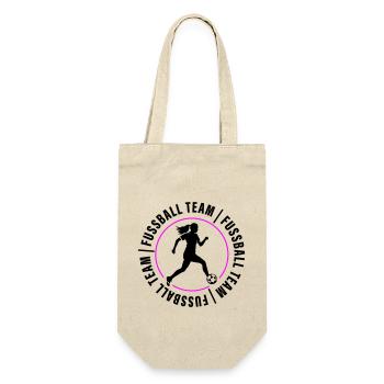 Fussball Team Spielerin Frau Fussballerin - Geschenkbeutel für Flaschen - Natur - Vorne
