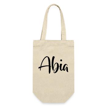 Name - Abia - Geschenkbeutel für Flaschen - Natur - Vorne