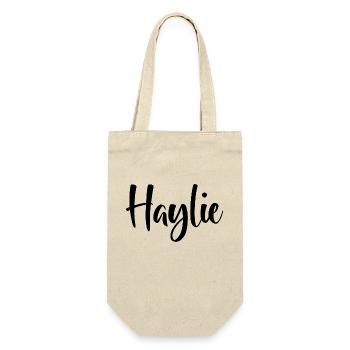 Name - Haylie - Geschenkbeutel für Flaschen - Natur - Vorne