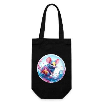 Animal in Soap Bubble / Childlike / Cute / Mouse - Gift Bag for Bottles - black - Front