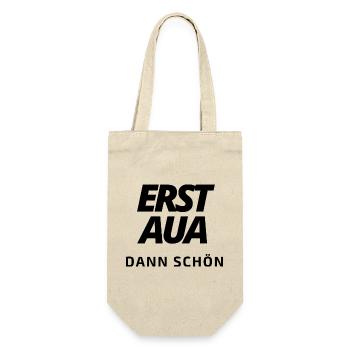 erst aua dann schön 5.0 schwarz - Geschenkbeutel für Flaschen - Natur - Vorne