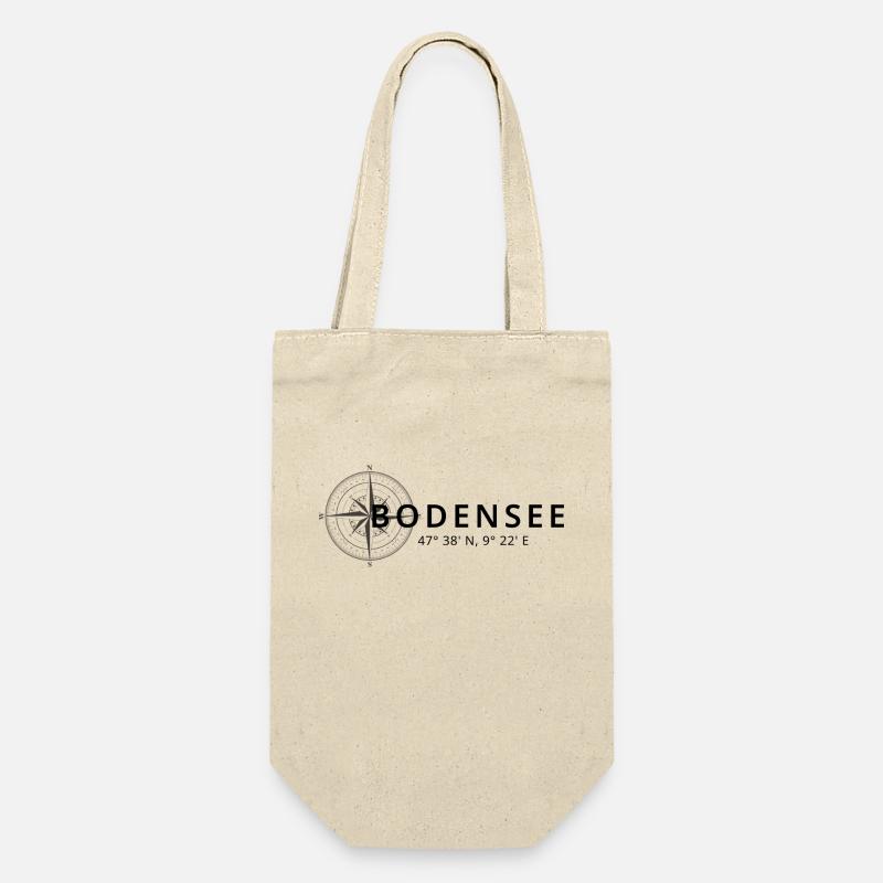 Bodensee Kompass Design - Geschenkbeutel für Flaschen - Natur