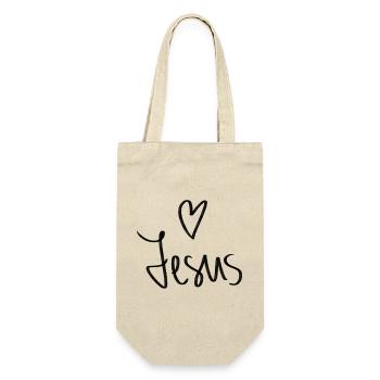 Jesus Herz - Geschenkbeutel für Flaschen - Natur - Vorne