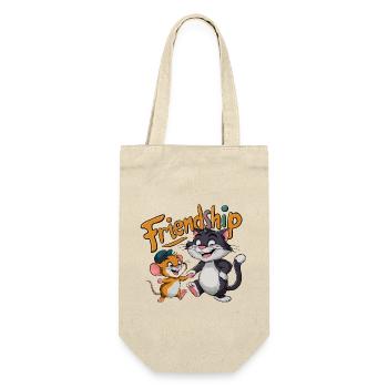 Freunde für immer Katze und Maus Freundschaft - Geschenkbeutel für Flaschen - Natur - Vorne