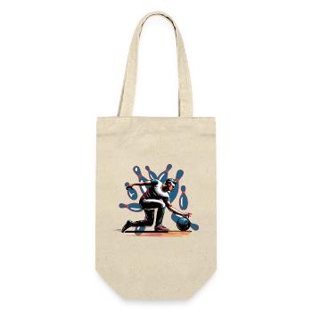 Dynamic, colorful bowler in action - Gift Bag for Bottles - nature - Front