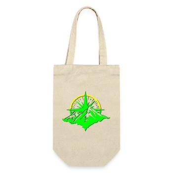 Compass With Mountain Silhouette - Gift Bag for Bottles - nature - Front
