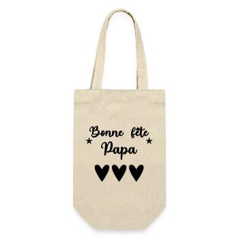 DAD. FATHER'S DAY. HAPPY FATHER'S DAY. HAPPY BIRTHDAY. - Gift Bag for Bottles - nature - Front
