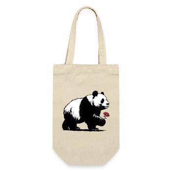 Panda - Geschenkbeutel für Flaschen - Natur - Vorne