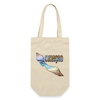 Watercolor Map Curacao - Gift Bag for Bottles - nature - Front