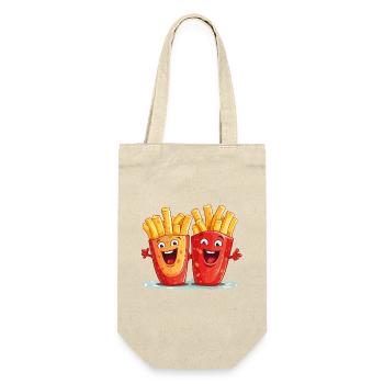 french fries love frieze lover frits face - Gift Bag for Bottles - nature - Front