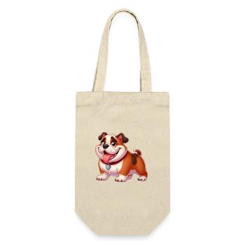 Englischer Bullster 5 - Geschenkbeutel für Flaschen - Natur - Vorne