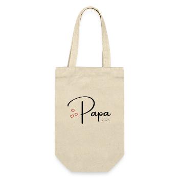 werdender Papa ich bin schwanger Geschenk Partner - Geschenkbeutel für Flaschen - Natur - Vorne