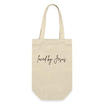 loved by Jesus - Geschenkbeutel für Flaschen - Natur - Vorne