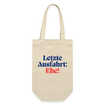 Letzte Ausfahrt: Ehe / Poltern - Geschenkbeutel für Flaschen - Natur - Vorne
