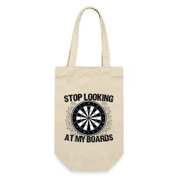 Dart Dartspieler Dartspiel Herren - Geschenkbeutel für Flaschen - Natur - Vorne