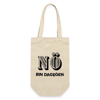 NÖ - BIN DAGEGEN - Statement - Nein - No - Geschenkbeutel für Flaschen - Natur - Vorne