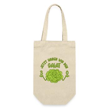 30. Geburtstag - Jetzt haben wir den Salat 30 - Geschenkbeutel für Flaschen - Natur - Vorne