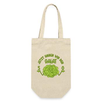 50. Geburtstag - 50 Jetzt haben wir den Salat - Geschenkbeutel für Flaschen - Natur - Vorne