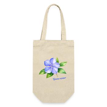 Vinca Minor - Illustration botanique à l’aquarelle - Sac à bouteille - nature - Devant