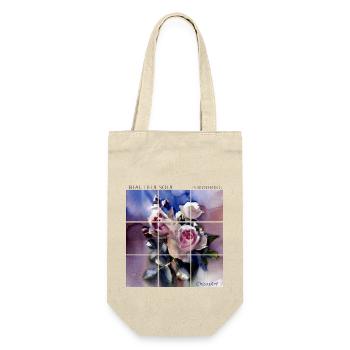 T-Shirt-weißen Rosen: Blooming soul by ChicasArt. - Geschenkbeutel für Flaschen - Natur - Vorne