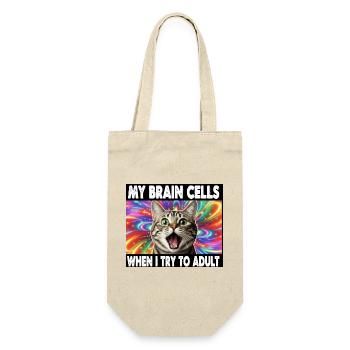 Eine intelligent humorvolle Katze - Geschenkbeutel für Flaschen - Natur - Vorne