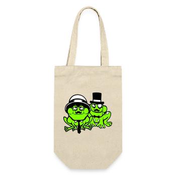 2 Frogs Sir Lunettes Empire Monocle Homme Chapeau Haut de forme - Sac à bouteille - nature - Devant