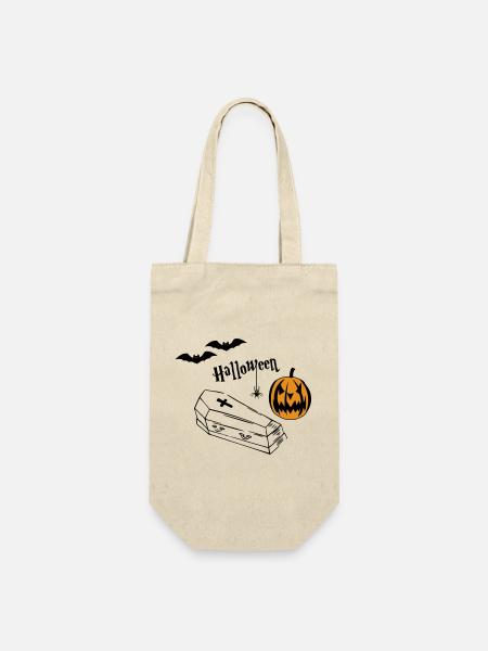 Silhouette de citrouille d’Halloween - Sac à bouteille - nature