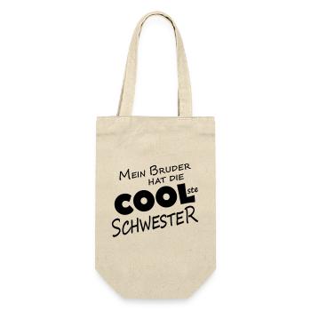 MEIN BRUDER HAT DIE COOLSTE SCHWESTER - Geschenkbeutel für Flaschen - Natur - Vorne
