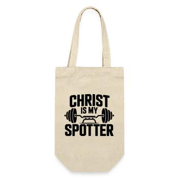 Christus ist mein Spotter - Geschenkbeutel für Flaschen - Natur - Vorne