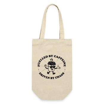 Fuelled by Caffeine Driven by Chaos Retro Coffee - Gift Bag for Bottles - nature - Front
