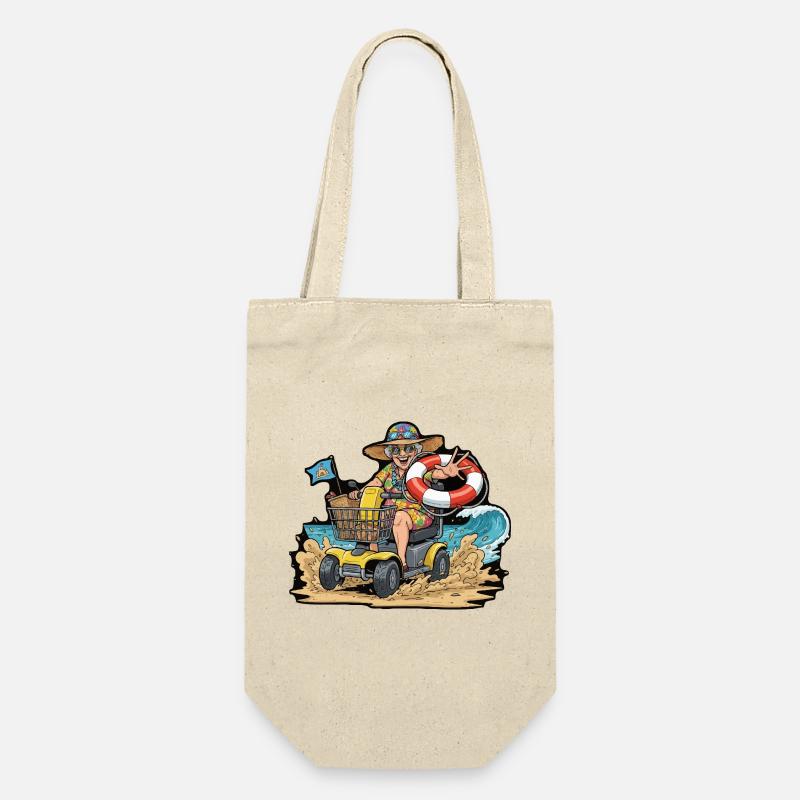Summer Adventure Granny on Mobility Scooter - Gift Bag for Bottles - nature