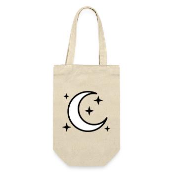 Crescent Moon & Stars | Magic Night - Gift Bag for Bottles - nature - Front