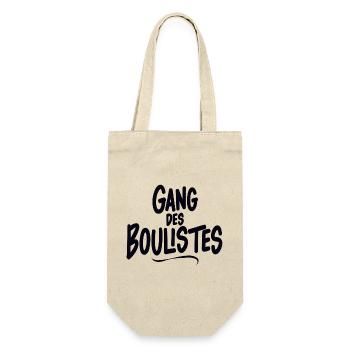 Pétanque, Pétanque-Fan, Bowler - Geschenkbeutel für Flaschen - Natur - Vorne