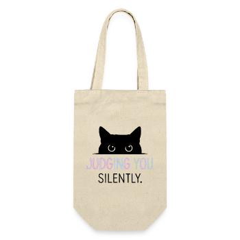Katze Humor Katzen Geschenkidee Lustig Haustiere - Geschenkbeutel für Flaschen - Natur - Vorne