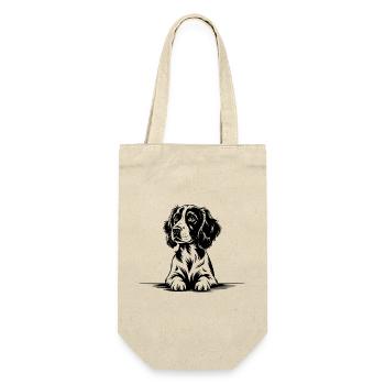 Cocker Spaniel - Geschenkbeutel für Flaschen - Natur - Vorne