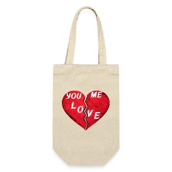 You Me Love – Romantic Red Heart for Saint - Gift Bag for Bottles - nature - Front