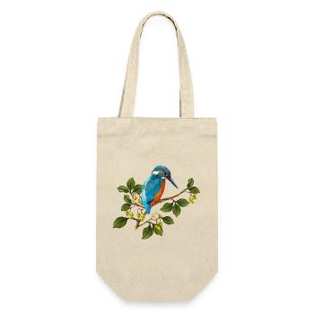 Bunter Vogel - Geschenkbeutel für Flaschen - Natur - Vorne