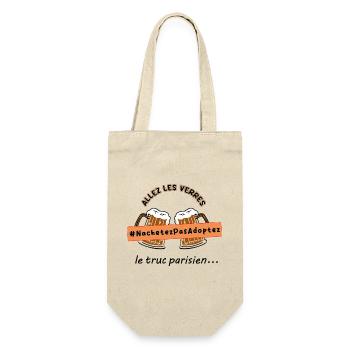 Allez_les_verres_hashtag_adoption_animale - Gift Bag for Bottles - nature - Front