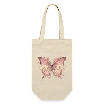 Pink Butterfly with Flowers - Gift Bag for Bottles - nature - Front