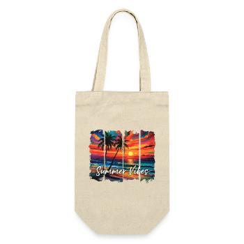 Summer Vibes Fun Quote Graphic - Gift Bag for Bottles - nature - Front