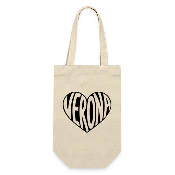 Vérone Italie Typographie du cœur - Sac à bouteille - nature - Devant